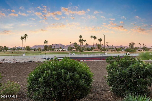 view of water feature with a mountain view