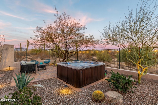 6251 E Bramble Berry Ln, Cave Creek, AZ 85331 - fenced backyard featuring a hot tub and a patio area