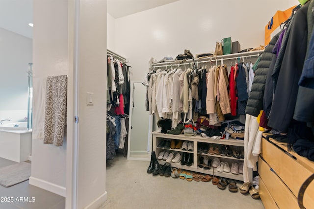 view of walk in closet