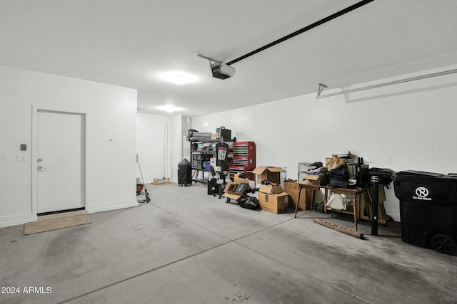 garage featuring a garage door opener