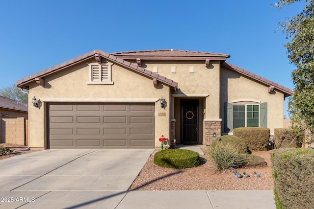 view of front of house with a garage