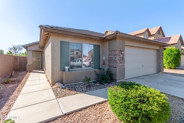 view of front of house with a garage