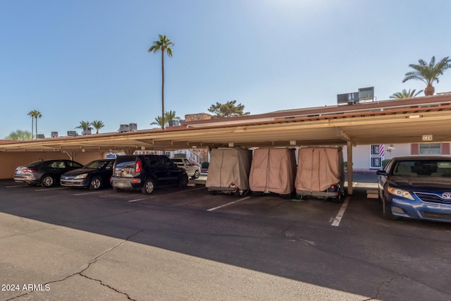 view of car parking featuring a carport