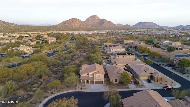 aerial view with a mountain view