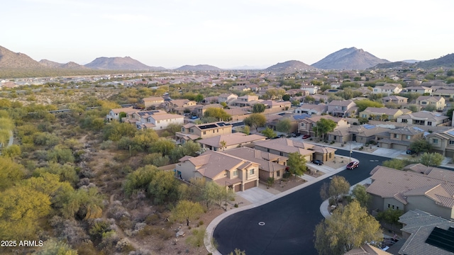 aerial view with a mountain view