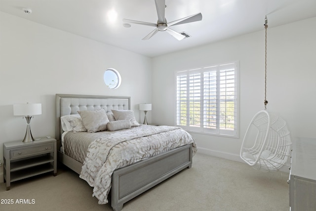 23902 S 202nd Ct, Queen Creek, AZ 85142 - carpeted bedroom with baseboards, a ceiling fan, and visible vents