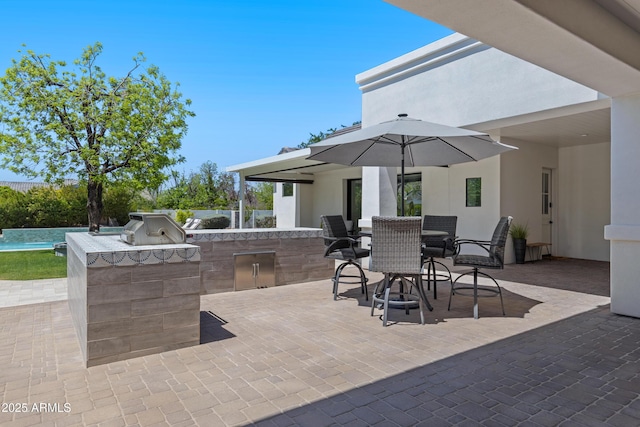 23902 S 202nd Ct, Queen Creek, AZ 85142 - view of patio with an outdoor pool, area for grilling, and a grill