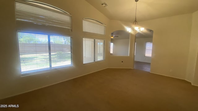 5374 N Ormondo Way, Litchfield Park, AZ 85340 - empty room featuring carpet flooring, plenty of natural light, and a ceiling fan
