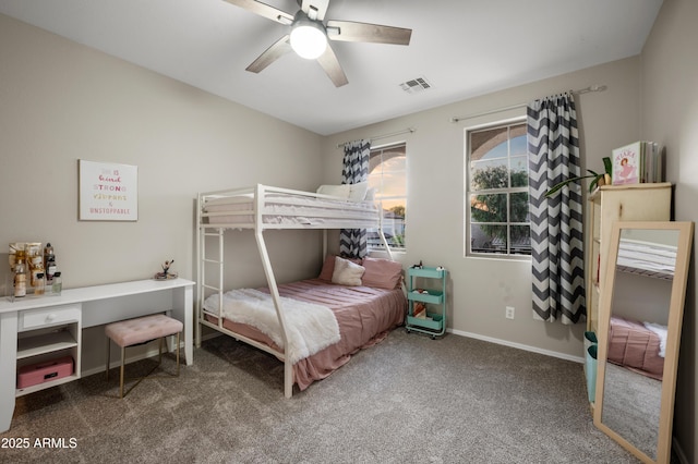 3773 E Stampede Dr, Gilbert, AZ 85297 - carpeted bedroom with ceiling fan and baseboards