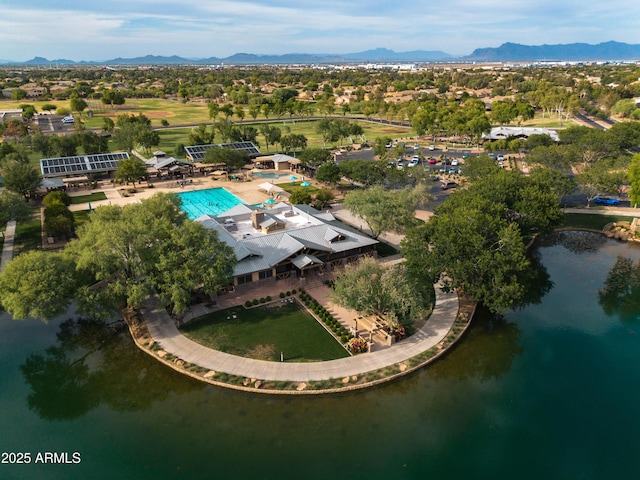 3773 E Stampede Dr, Gilbert, AZ 85297 - aerial view of a water and mountain view and a pool area
