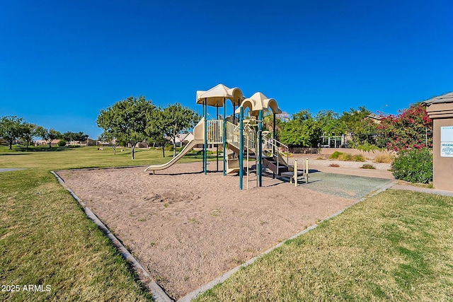 community playground with a yard