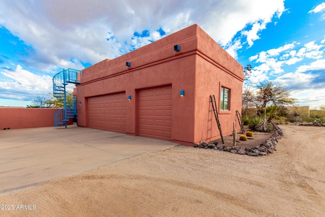 view of garage