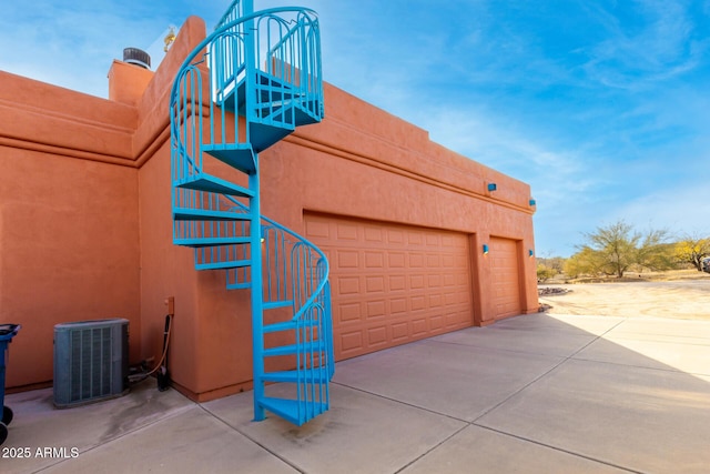 garage with cooling unit