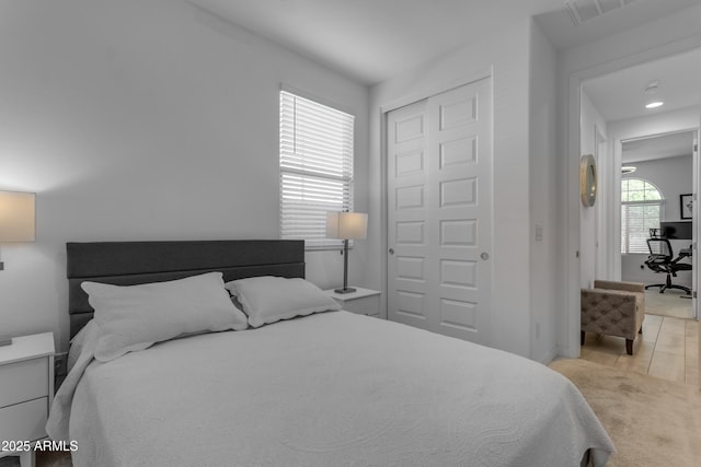 bedroom with a closet
