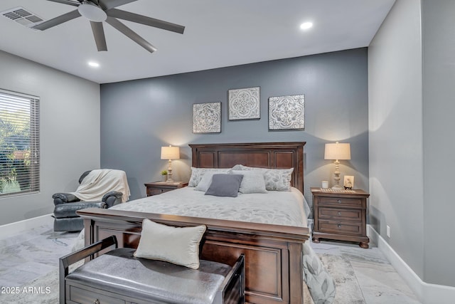 bedroom with ceiling fan