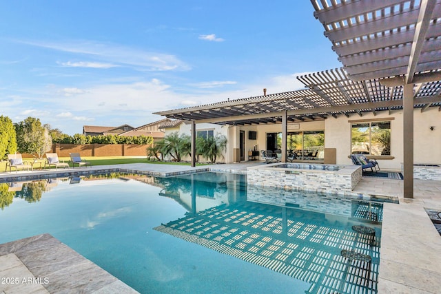 view of pool featuring a pergola and a patio area