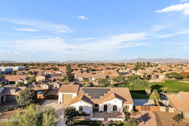 bird's eye view with a mountain view