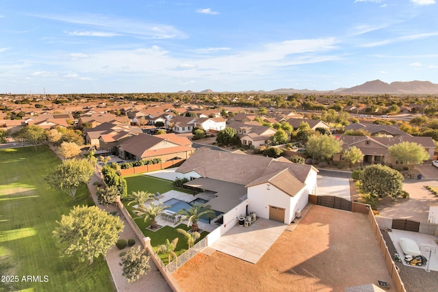 aerial view featuring a mountain view