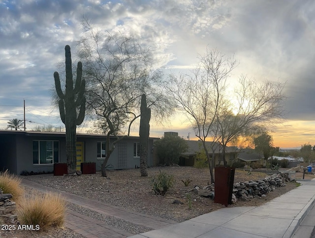 view of single story home