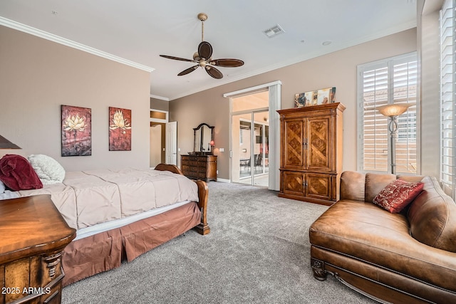 12448 N 129th Pl, Scottsdale, AZ 85259 - carpeted bedroom with ornamental molding and a ceiling fan