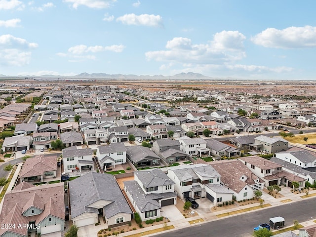 bird's eye view with a mountain view