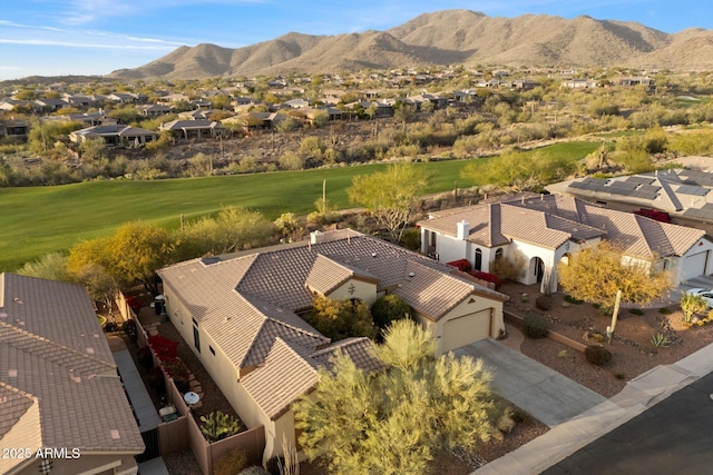 bird's eye view featuring a mountain view