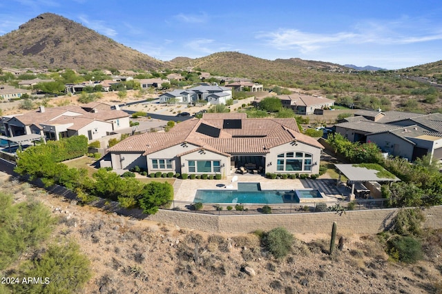 bird's eye view with a mountain view