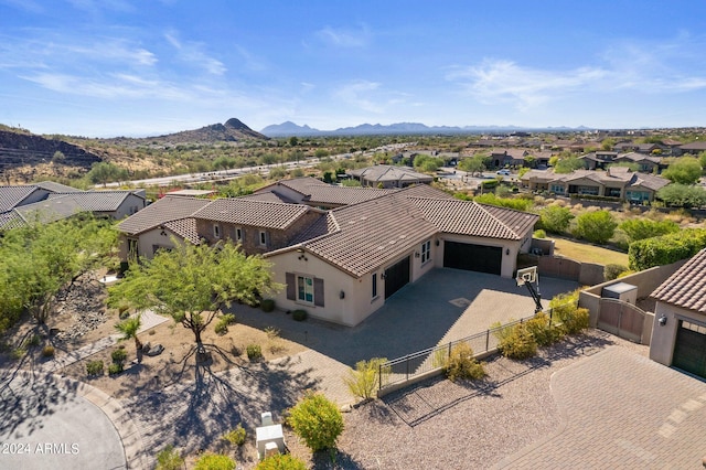 bird's eye view featuring a mountain view