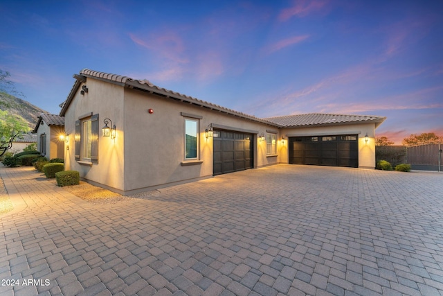 view of front facade with a garage