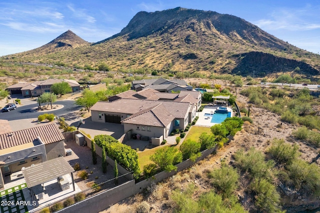 aerial view featuring a mountain view