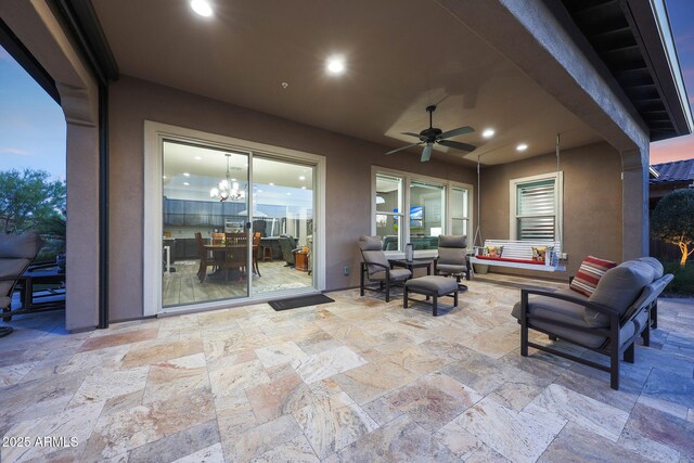 13236 W Montansoro Ln, Peoria, AZ 85383 - view of patio with a ceiling fan and outdoor lounge area