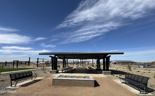 surrounding community featuring a patio area and a gazebo