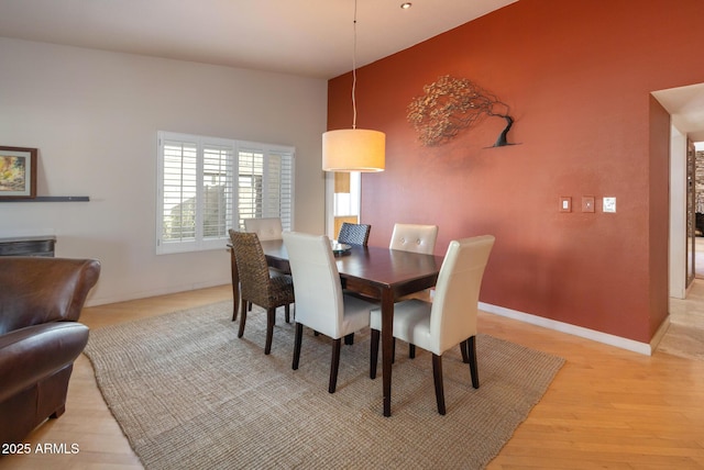 dining room with light hardwood / wood-style floors