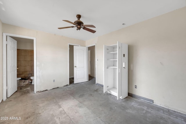 875 E Flint St, Chandler, AZ 85225 - unfurnished bedroom with ensuite bathroom and a ceiling fan