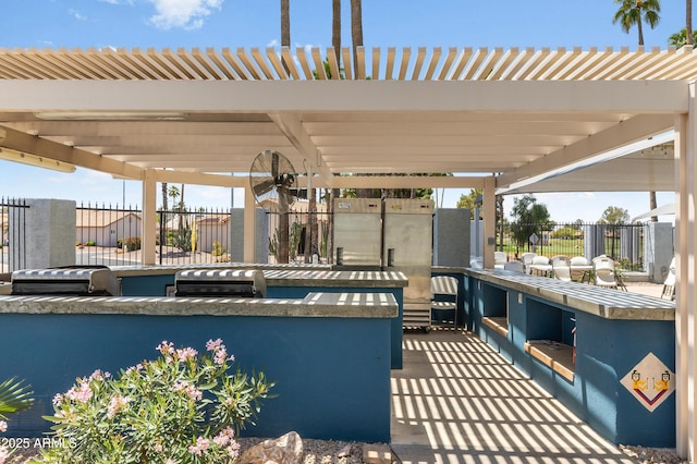 6942 S Championship Dr, Chandler, AZ 85249 - view of patio / terrace featuring fence and a pergola