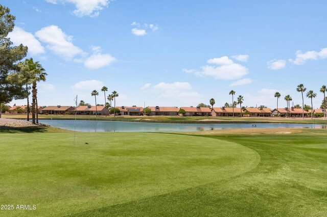6942 S Championship Dr, Chandler, AZ 85249 - surrounding community featuring a water view, a residential view, view of golf course, and a yard