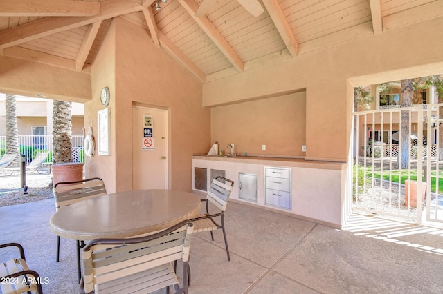 view of patio / terrace featuring sink