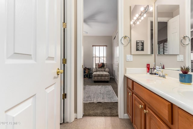 full bathroom featuring a sink and double vanity