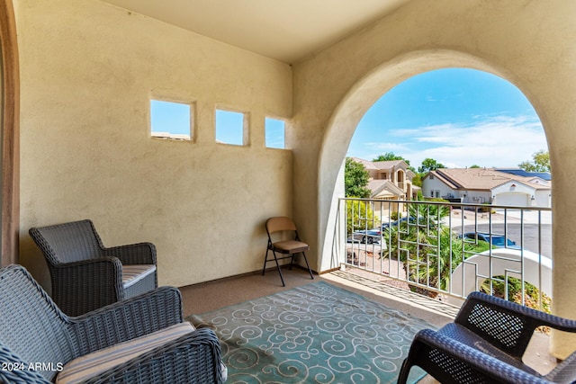 balcony with a residential view