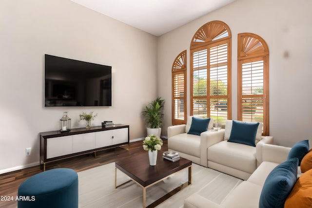 living room featuring hardwood / wood-style flooring