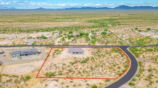 22050 W El Grande Trl, Wickenburg, AZ 85390 - aerial view featuring a rural view, a mountain view, and a desert view