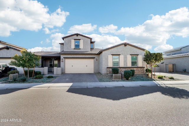 view of front of house with a garage