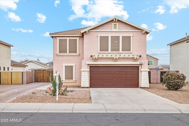 view of property featuring a garage