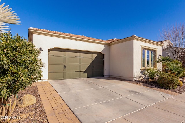 view of side of property with a garage