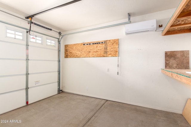 garage with a wall mounted AC