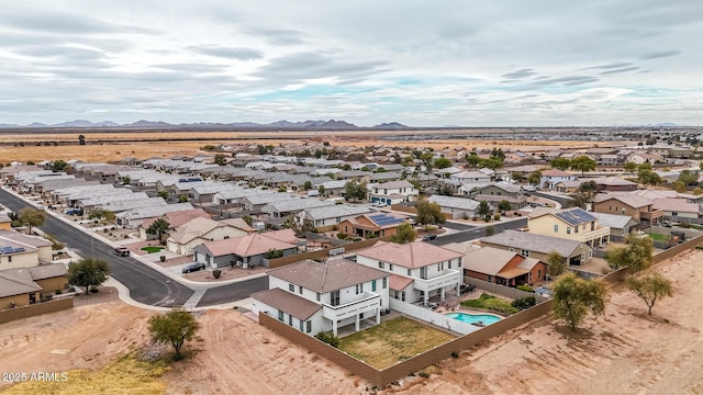 bird's eye view with a mountain view