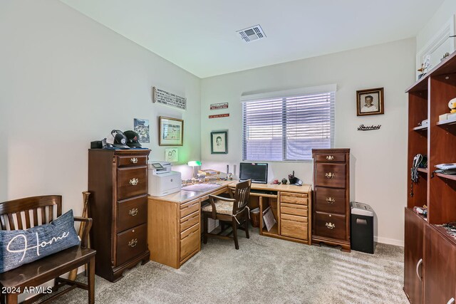 office with light colored carpet