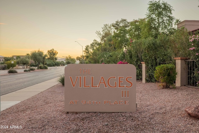 view of community sign