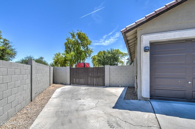 view of garage