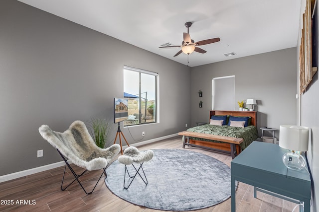 2255 N Hillridge, Mesa, AZ 85207 - bedroom with wood finished floors, baseboards, and ceiling fan